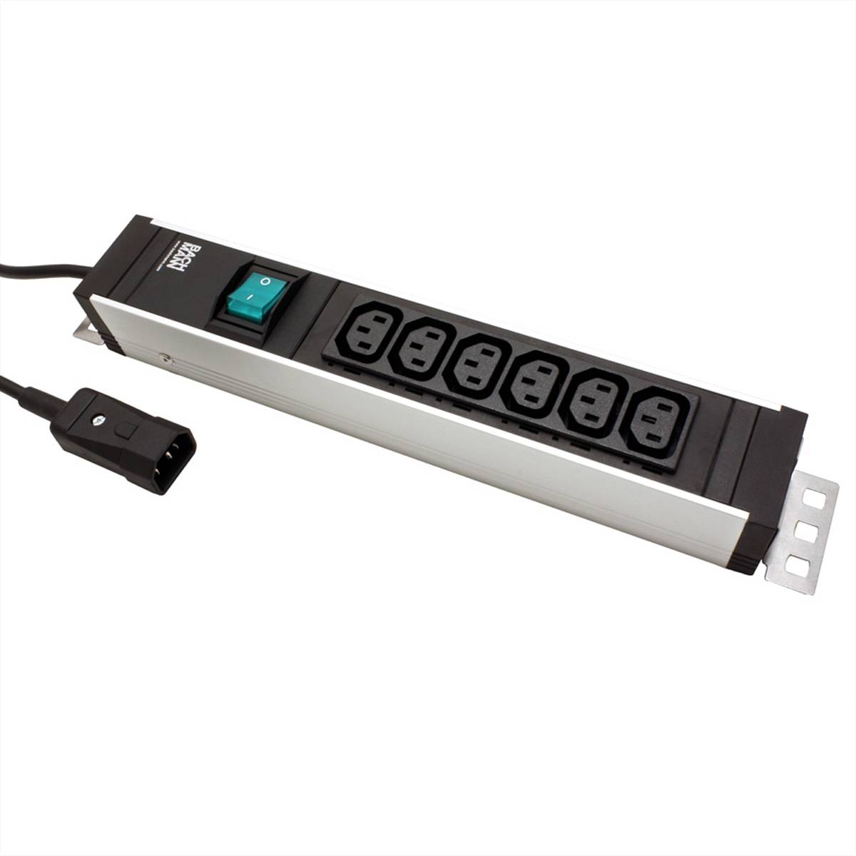 BACHMANN Kaltgerätesteckdosenleiste 6x C13 Buchse, C14 Stecker