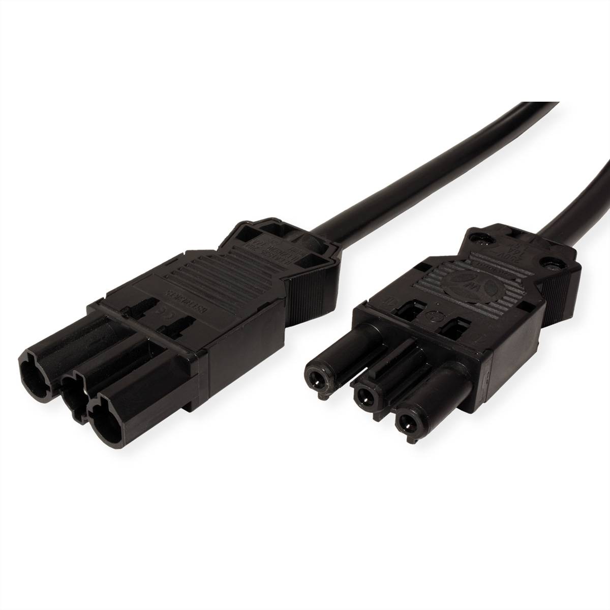 BACHMANN Geräteverlängerung GST18-3 Stecker/Kupplung, schwarz, 0,5 m