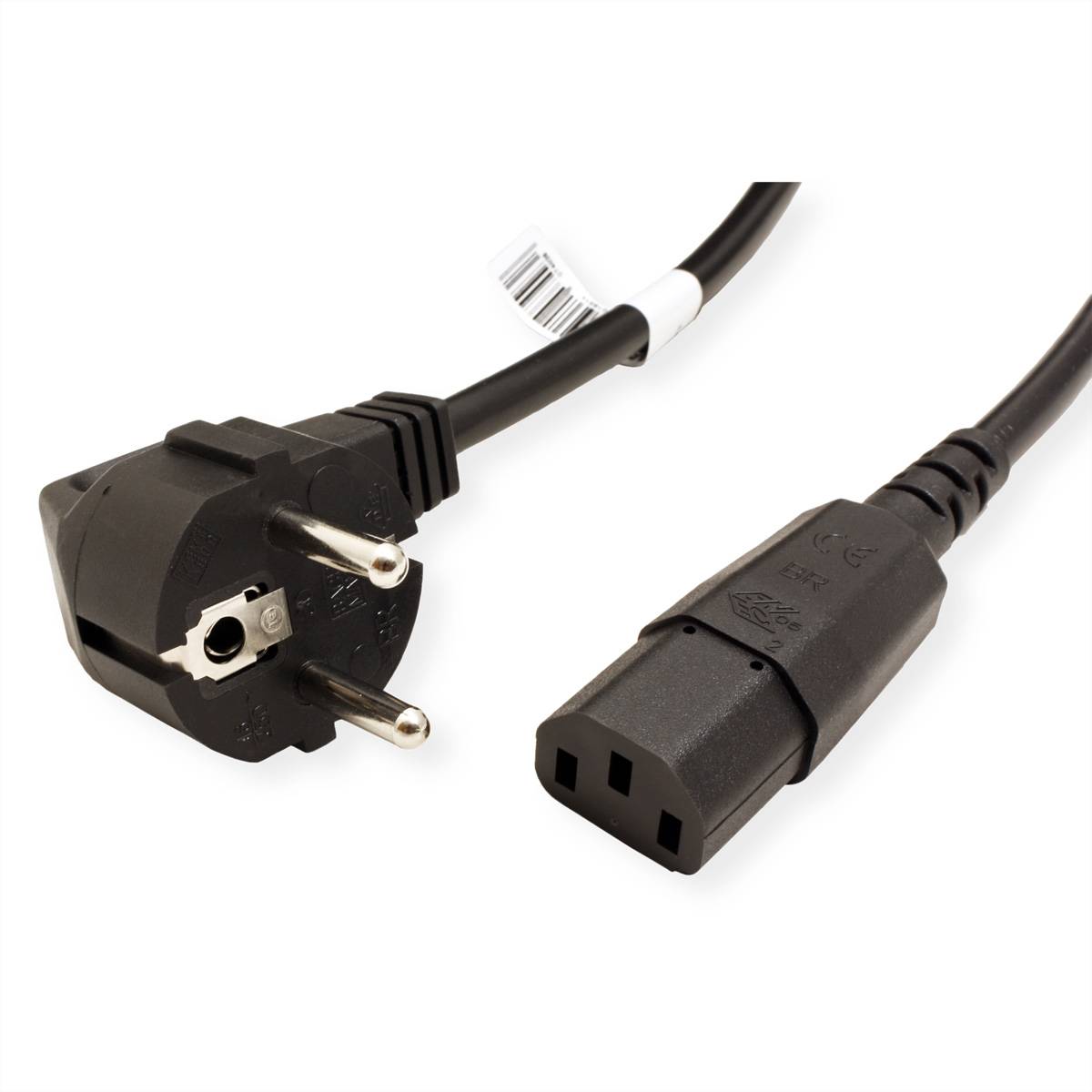 Bachmann - Stromkabel - CEE 7/4 nach unten abgewinkelt zu power IEC 60320 C13