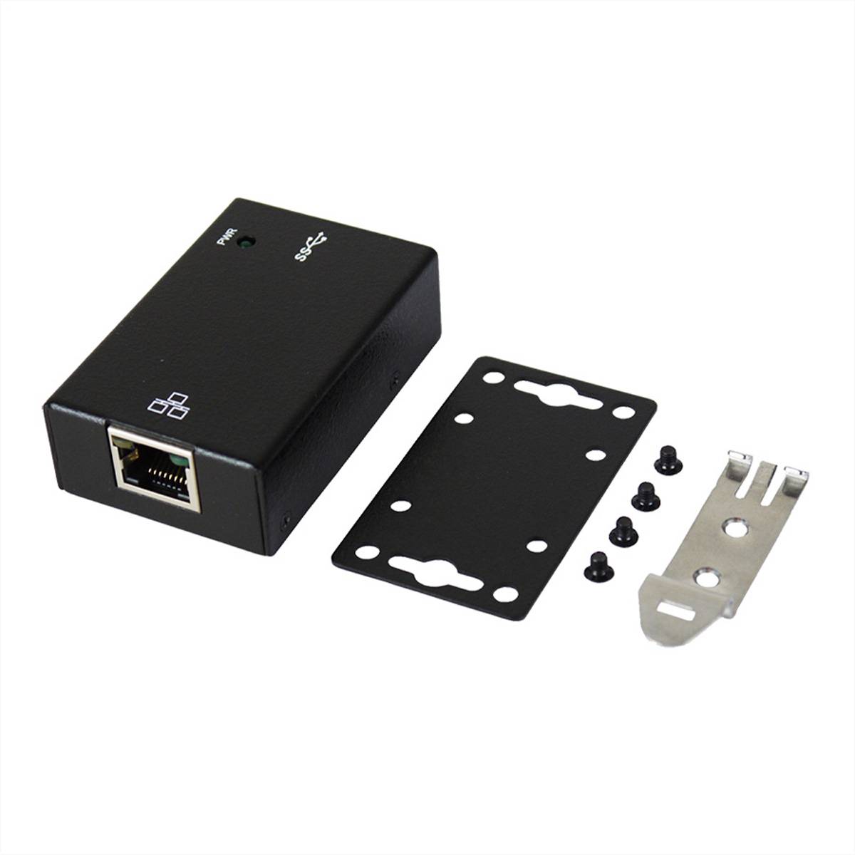 EXSYS EX-1321 USB 3.0 zu Ethernet 1Gigabit LAN inkl. Din-Rail Kit für 19"