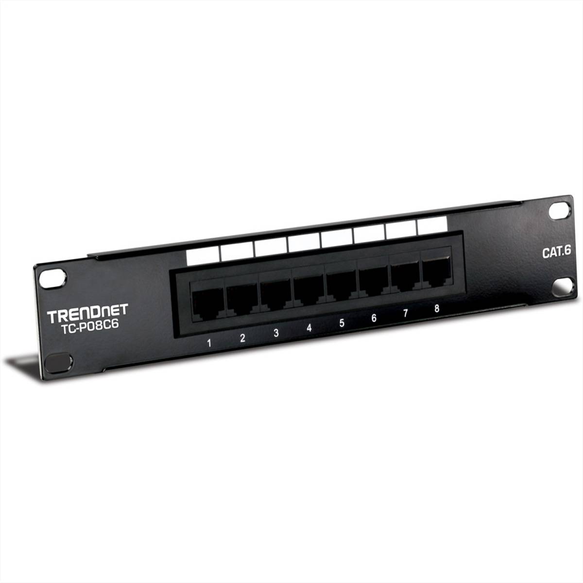 TRENDnet TC-P08C6 10" Patch Panel, 8-Port Cat. 6 Unshielded