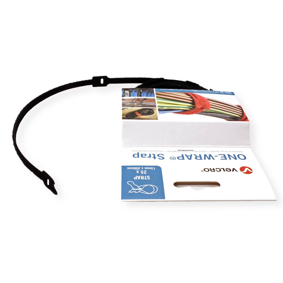 VELCRO® One Wrap® Strap 13mm x 200mm, 25 Stück, flammhemmend, schwarz