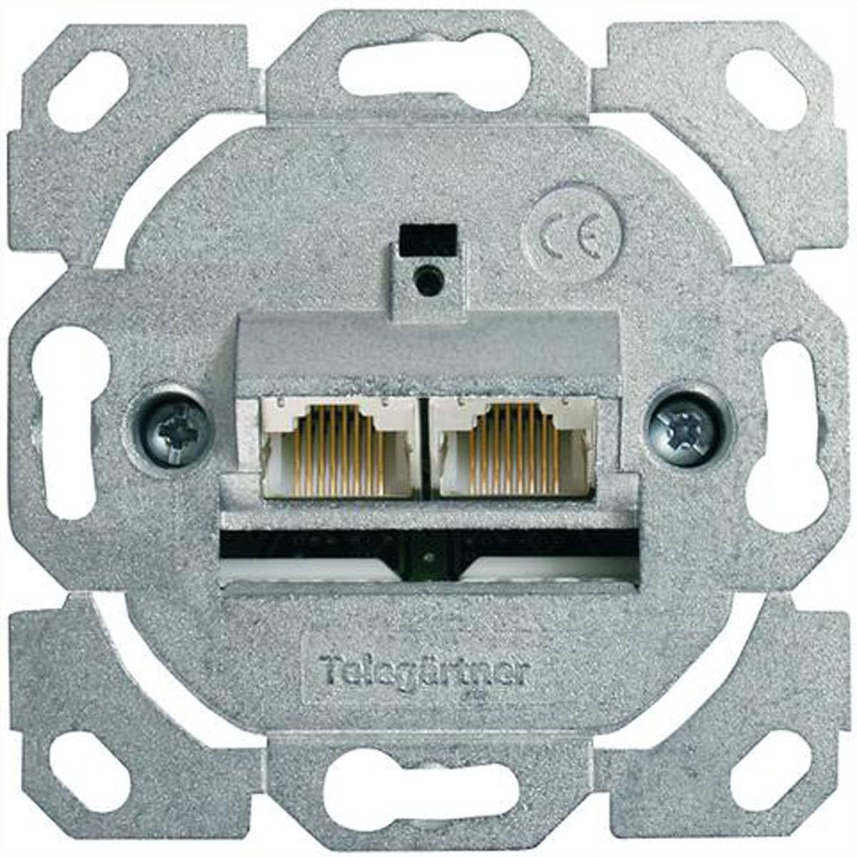 TELEGÄRTNER Dose AMJ45 ohne Zentralplatte, 2x RJ-45 Cat.5e (Class D)