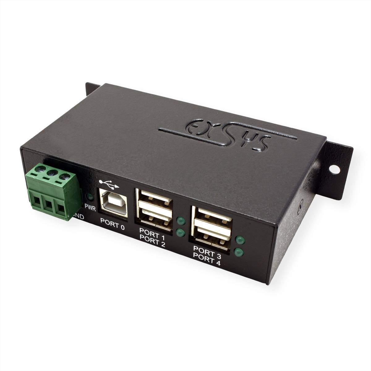 EXSYS EX-1163HMS-WT 4 port USB 2.0 HUB Surge Protection & erw. Temperaturbereich
