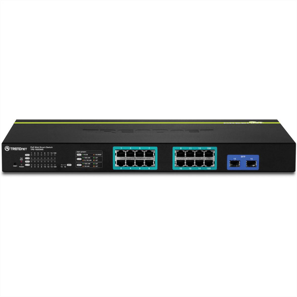 TRENDnet TPE 1620WS 16-Port Gigabit Web Smart PoE+ Switch - Switch - managed - 16 x 10/100/1000 (PoE+)