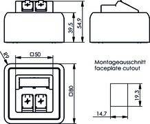 Telegärtner Modul-Aufnahme AP 80x80 100021382