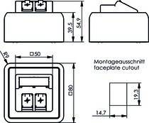 Telegärtner Modul-Aufnahme AP 80x80 100021382