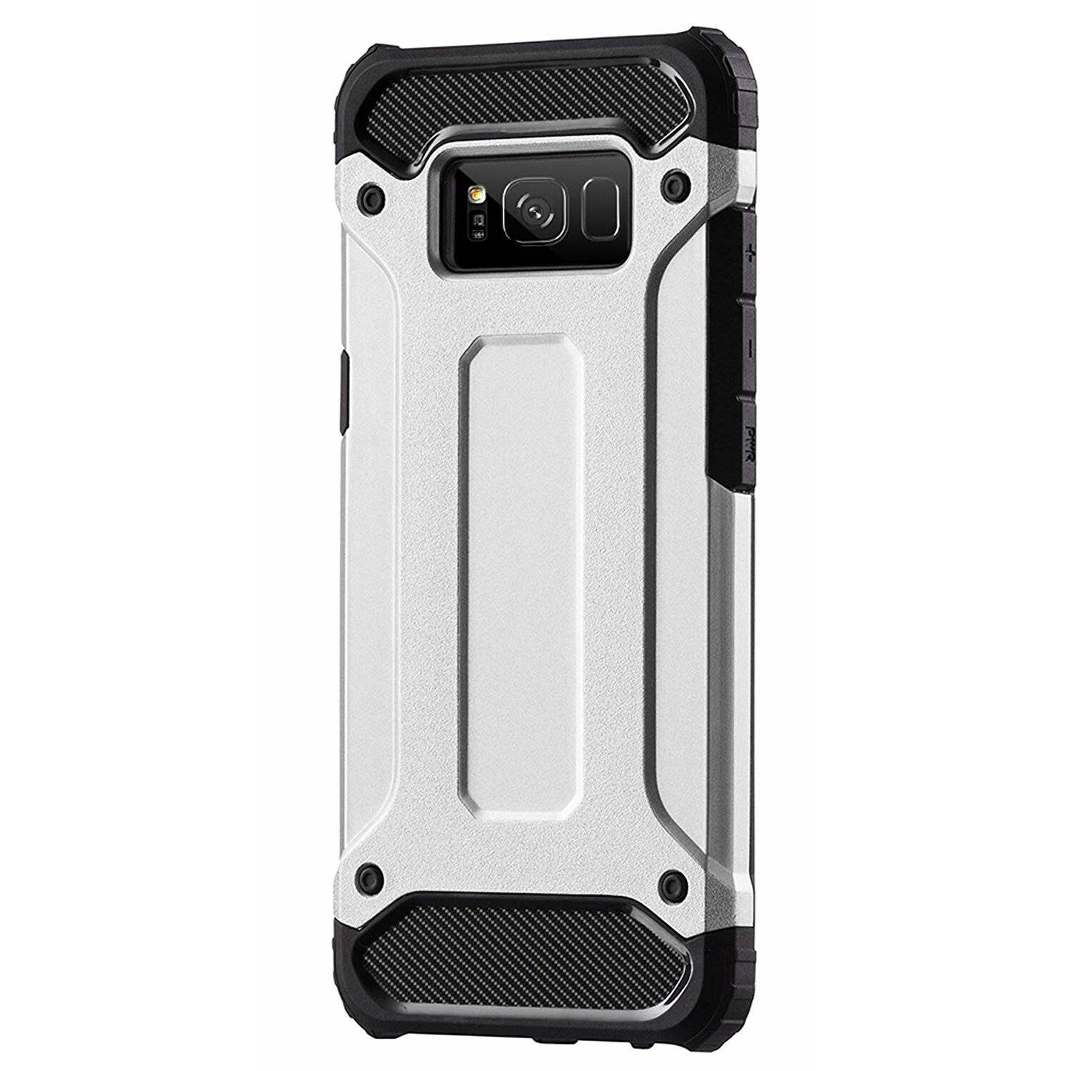 Schutzhülle Bumper Hybrid Armor SchutzHülle für Samsung Galaxy S20 Ultra G988B Silikon Hülle Tasche Schutzschale in Silber