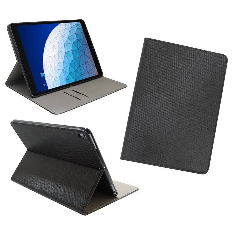 Buch Tasche "Smart" für Apple iPad Air 2019 Tablet Hülle Etui Brieftasche Schutzhülle mit Standfunktion, Kartenfach Schwarz