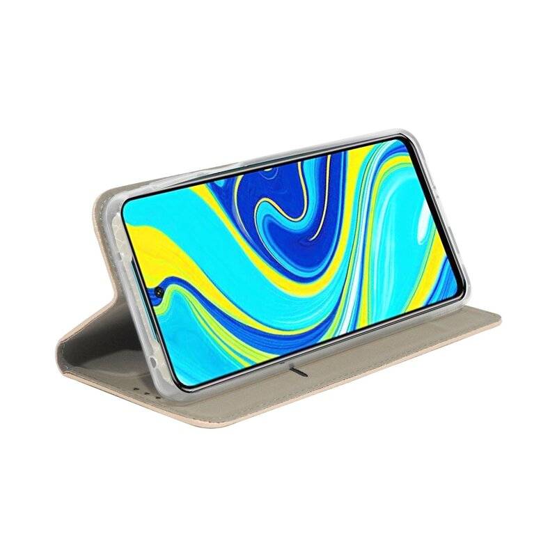 Buch Tasche "Smart" für XIAOMI REDMI NOTE 9 PRO MAX Handy Hülle Etui Brieftasche Schutzhülle mit Standfunktion, Kartenfach Gold