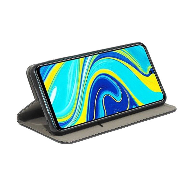 Buch Tasche "Smart" für XIAOMI REDMI NOTE 9S Handy Hülle Etui Brieftasche Schutzhülle mit Standfunktion, Kartenfach Schwarz