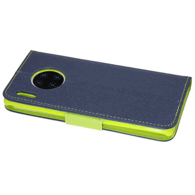 Buch Tasche "Fancy" für HUAWEI MATE 30 PRO Handy Hülle Etui Brieftasche Schutzhülle mit Standfunktion, Kartenfach Blau-Grün