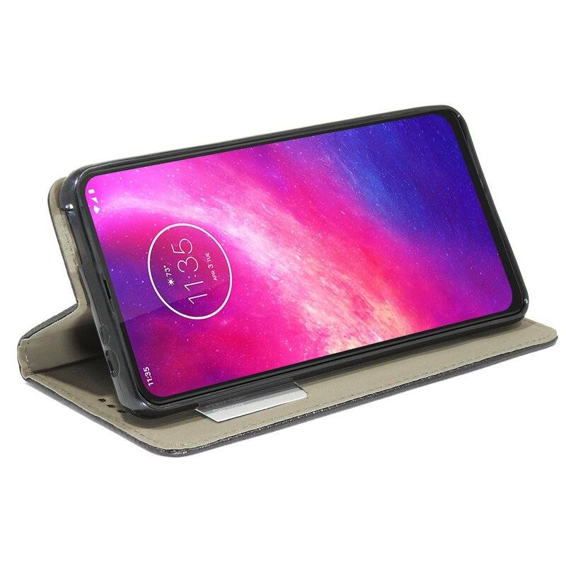 Buch Tasche "Smart" für MOTOROLA ONE HYPER Handy Hülle Etui Brieftasche Schutzhülle mit Standfunktion, Kartenfach Schwarz