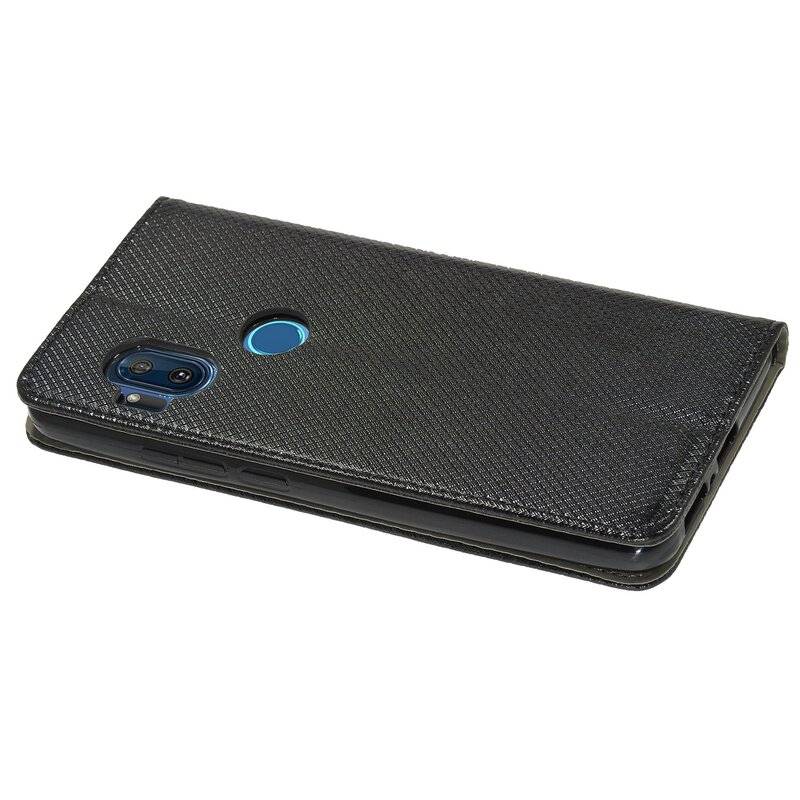 Buch Tasche "Smart" für MOTOROLA ONE HYPER Handy Hülle Etui Brieftasche Schutzhülle mit Standfunktion, Kartenfach Schwarz