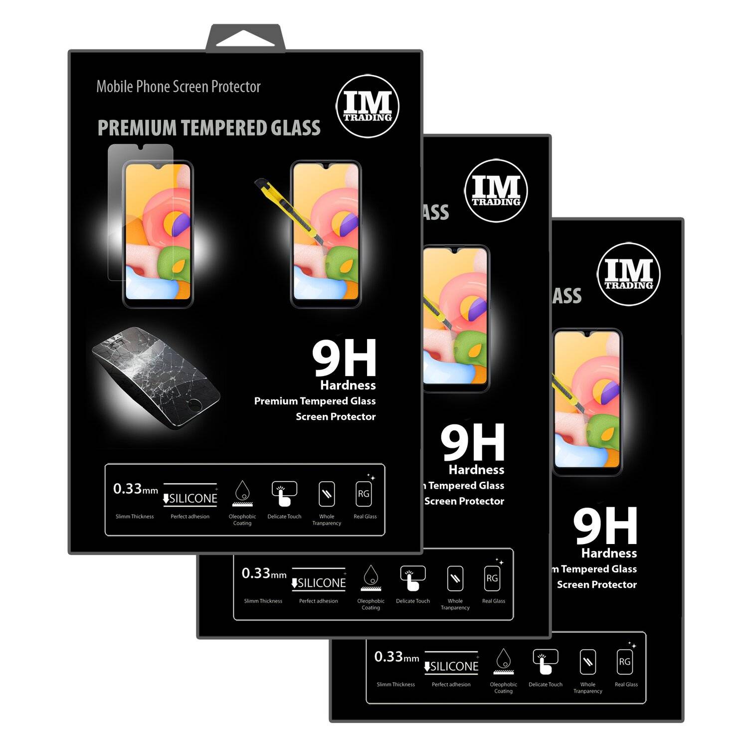 3X Schutz Schutz Glas 9H Tempered Glass Display Schutz Folie Display Glas Screen Protector für Samsung Galaxy A01 A015F