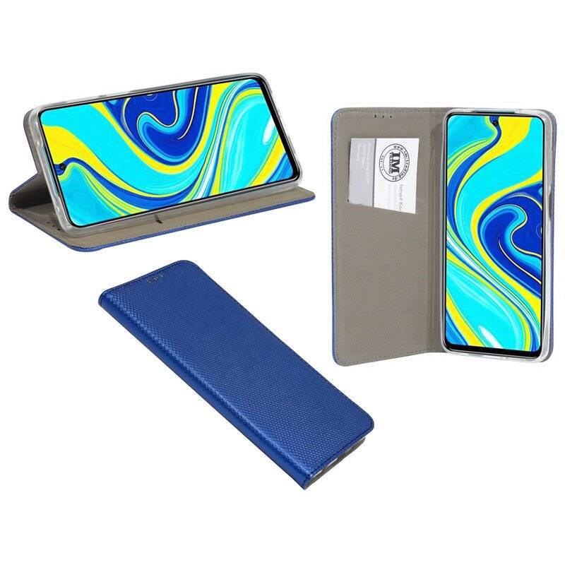 Buch Tasche "Smart" für XIAOMI REDMI NOTE 9S Handy Hülle Etui Brieftasche Schutzhülle mit Standfunktion, Kartenfach Blau