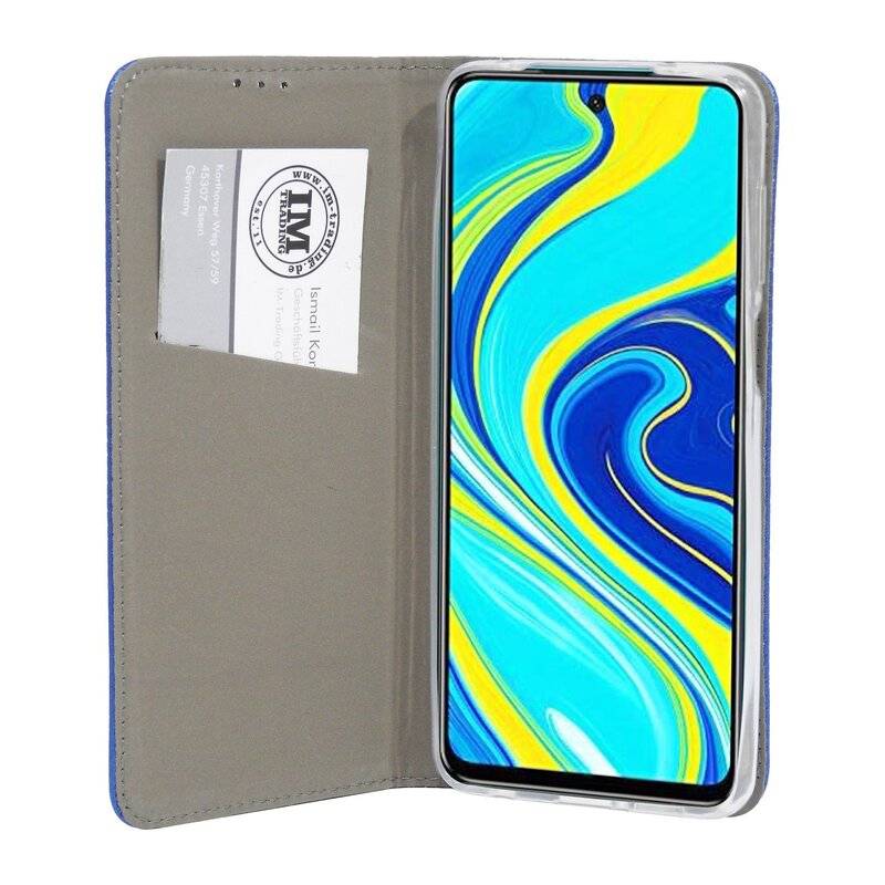 Buch Tasche "Smart" für XIAOMI REDMI NOTE 9S Handy Hülle Etui Brieftasche Schutzhülle mit Standfunktion, Kartenfach Blau