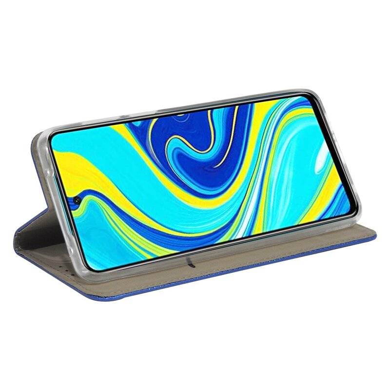 Buch Tasche "Smart" für XIAOMI REDMI NOTE 9S Handy Hülle Etui Brieftasche Schutzhülle mit Standfunktion, Kartenfach Blau