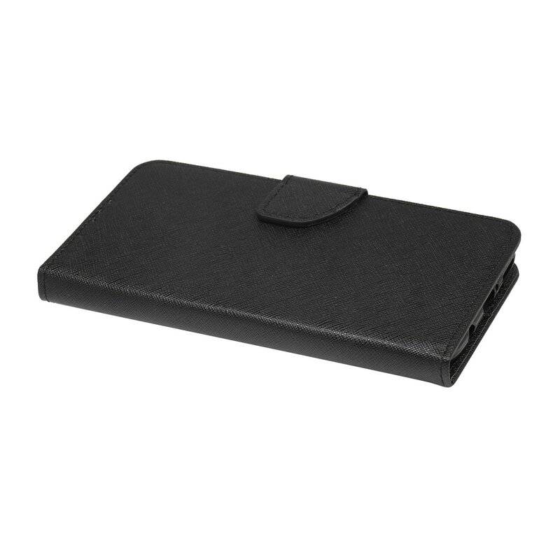 Buch Tasche "Fancy" für HUAWEI P40 LITE Handy Hülle Etui Brieftasche Schutzhülle mit Standfunktion, Kartenfach Schwarz