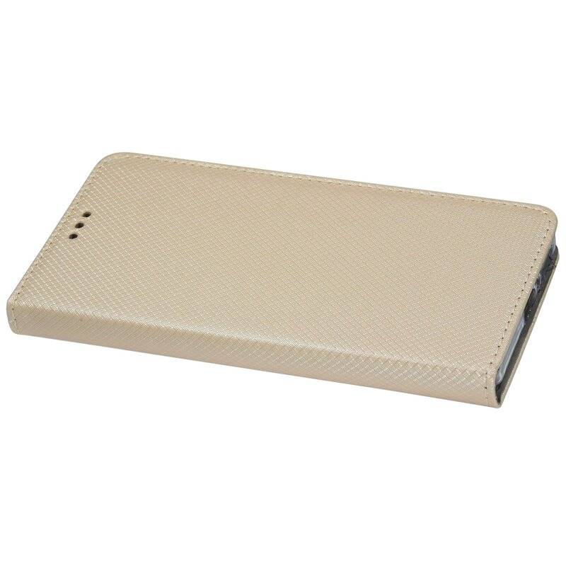 Buch Tasche "Smart" für MOTOROLA ONE HYPER Handy Hülle Etui Brieftasche Schutzhülle mit Standfunktion, Kartenfach Gold