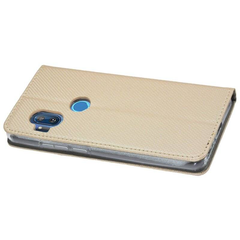 Buch Tasche "Smart" für MOTOROLA ONE HYPER Handy Hülle Etui Brieftasche Schutzhülle mit Standfunktion, Kartenfach Gold
