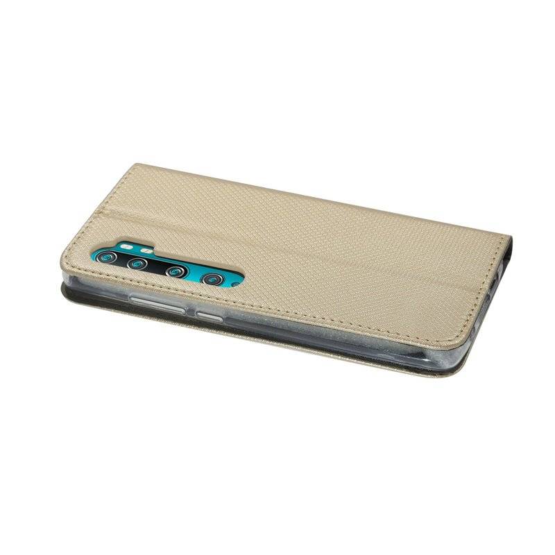 Buch Tasche "Smart" für XIAOMI MI NOTE 10 Handy Hülle Etui Brieftasche Schutzhülle mit Standfunktion, Kartenfach Gold