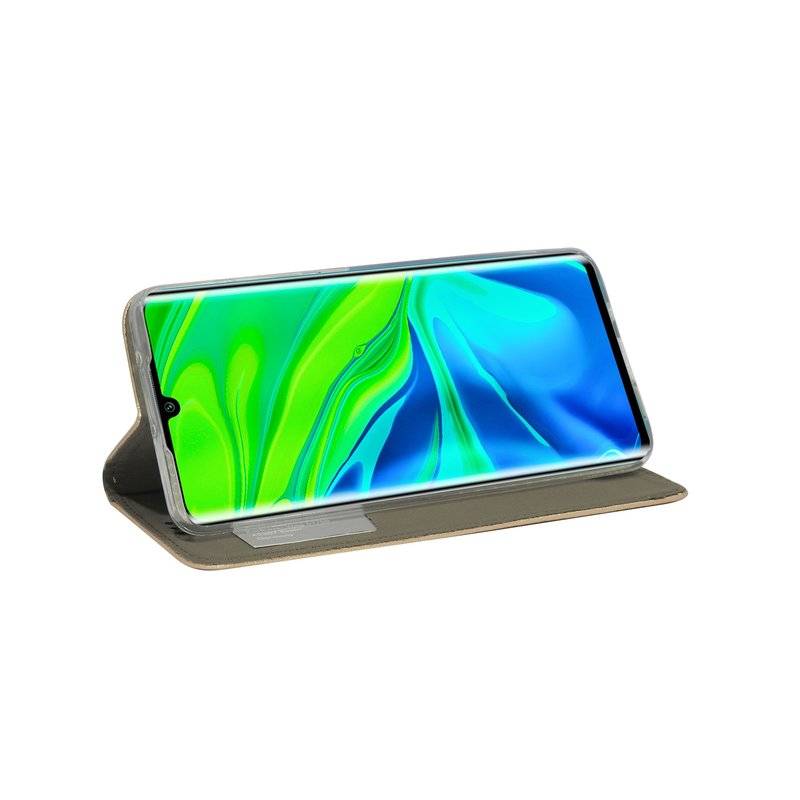 Buch Tasche "Smart" für XIAOMI MI NOTE 10 Handy Hülle Etui Brieftasche Schutzhülle mit Standfunktion, Kartenfach Gold