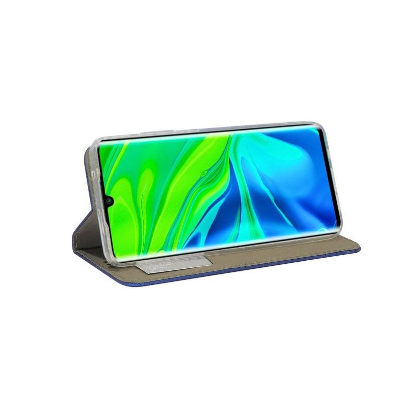 Buch Tasche "Smart" für XIAOMI MI NOTE 10 Handy Hülle Etui Brieftasche Schutzhülle mit Standfunktion, Kartenfach Blau