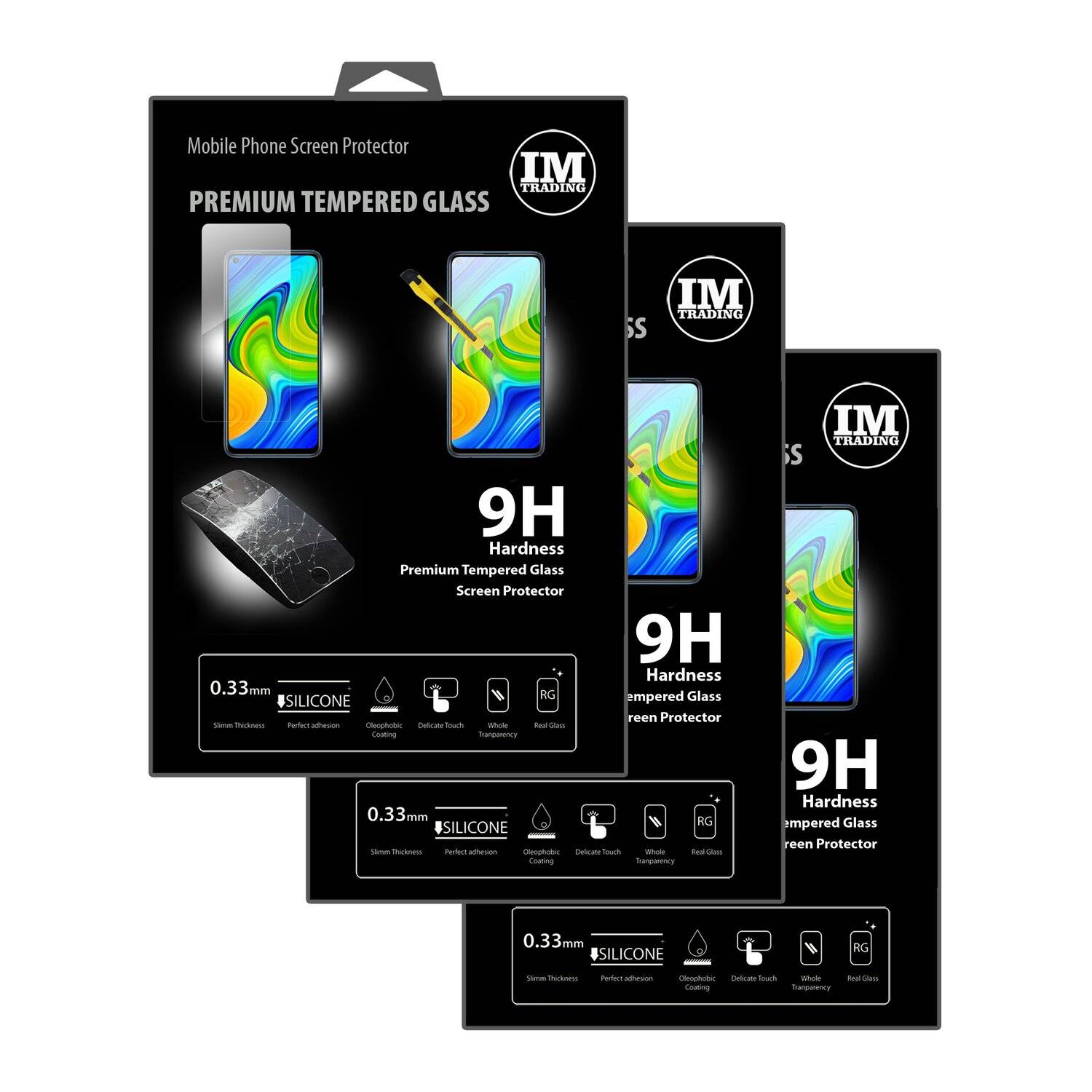 3X Schutz Schutz Glas 9H Tempered Glass Display Schutz Folie Display Glas Screen Protector für XIAOMI REDMI NOTE 9