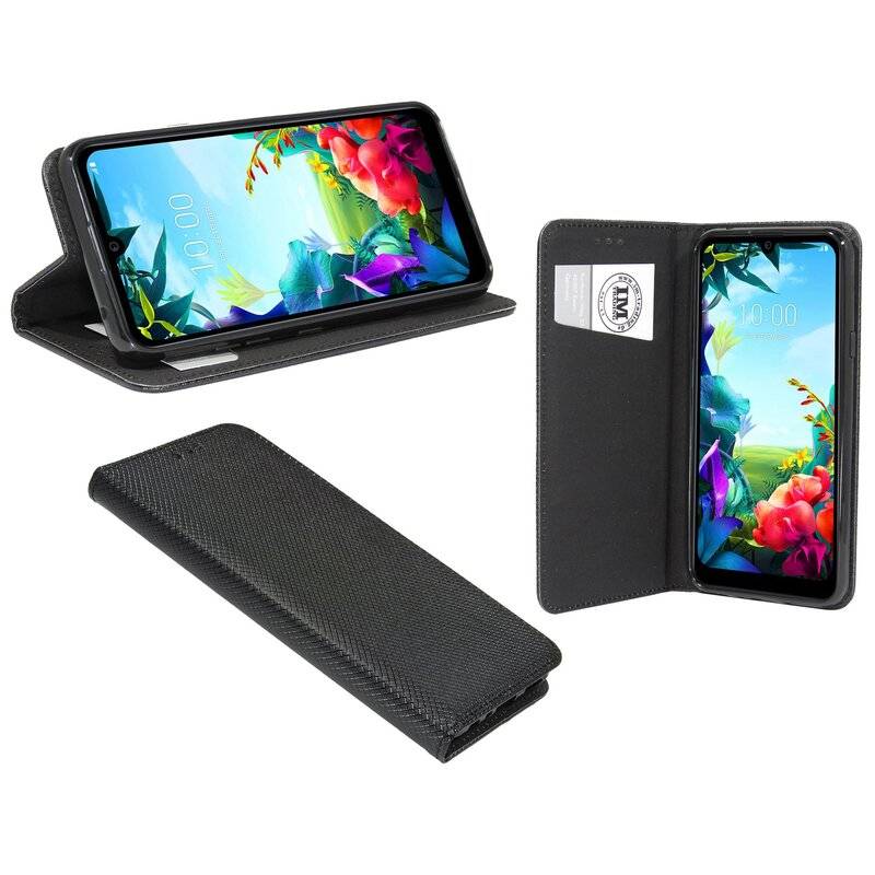 Buch Tasche "Smart" für LG K40S Handy Hülle Etui Brieftasche Schutzhülle mit Standfunktion, Kartenfach Schwarz