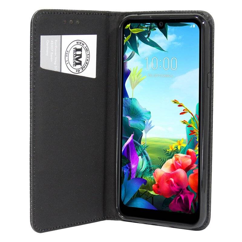 Buch Tasche "Smart" für LG K40S Handy Hülle Etui Brieftasche Schutzhülle mit Standfunktion, Kartenfach Schwarz