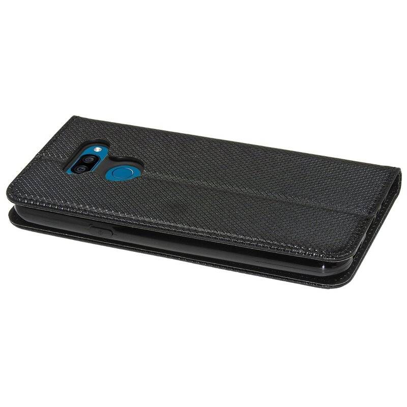 Buch Tasche "Smart" für LG K40S Handy Hülle Etui Brieftasche Schutzhülle mit Standfunktion, Kartenfach Schwarz