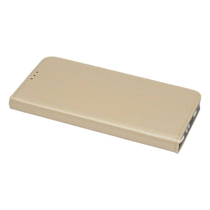 Buch Tasche "Smart" für LG K51s Handy Hülle Etui Brieftasche Schutzhülle mit Standfunktion, Kartenfach Gold