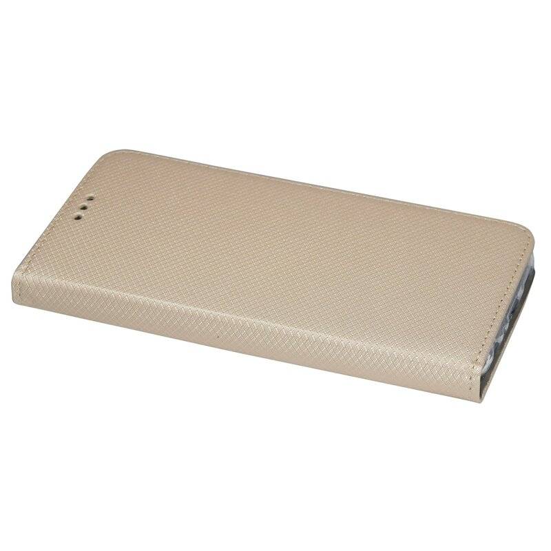 Buch Tasche "Smart" für LG K40S Handy Hülle Etui Brieftasche Schutzhülle mit Standfunktion, Kartenfach Gold