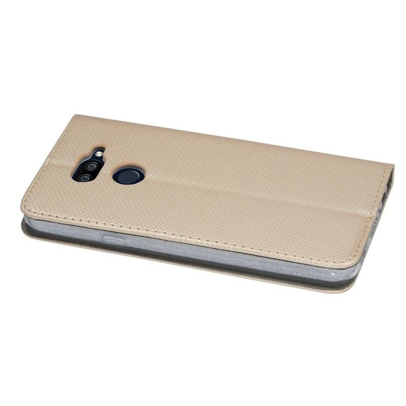 Buch Tasche "Smart" für LG K40S Handy Hülle Etui Brieftasche Schutzhülle mit Standfunktion, Kartenfach Gold