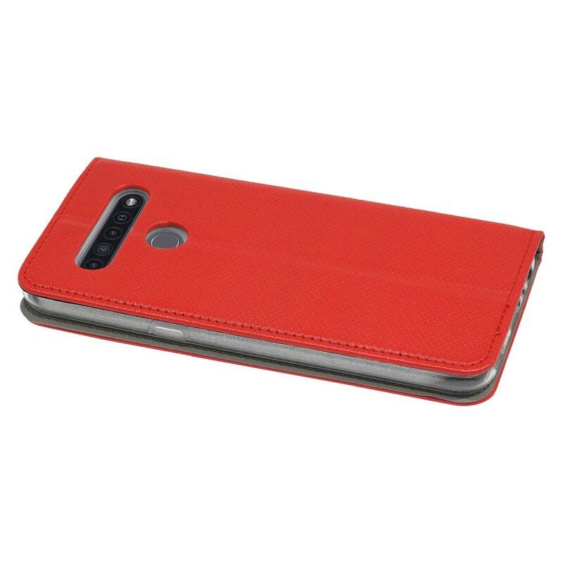 Buch Tasche "Smart" für LG K51s Handy Hülle Etui Brieftasche Schutzhülle mit Standfunktion, Kartenfach Rot