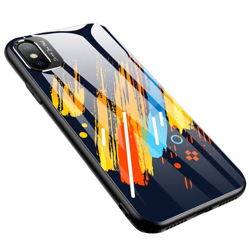 Color Glass Case Handyhülle Schutzhülle aus Schutzglas für iPhone 8 Plus Cover Bumper Schutz Motiv 5