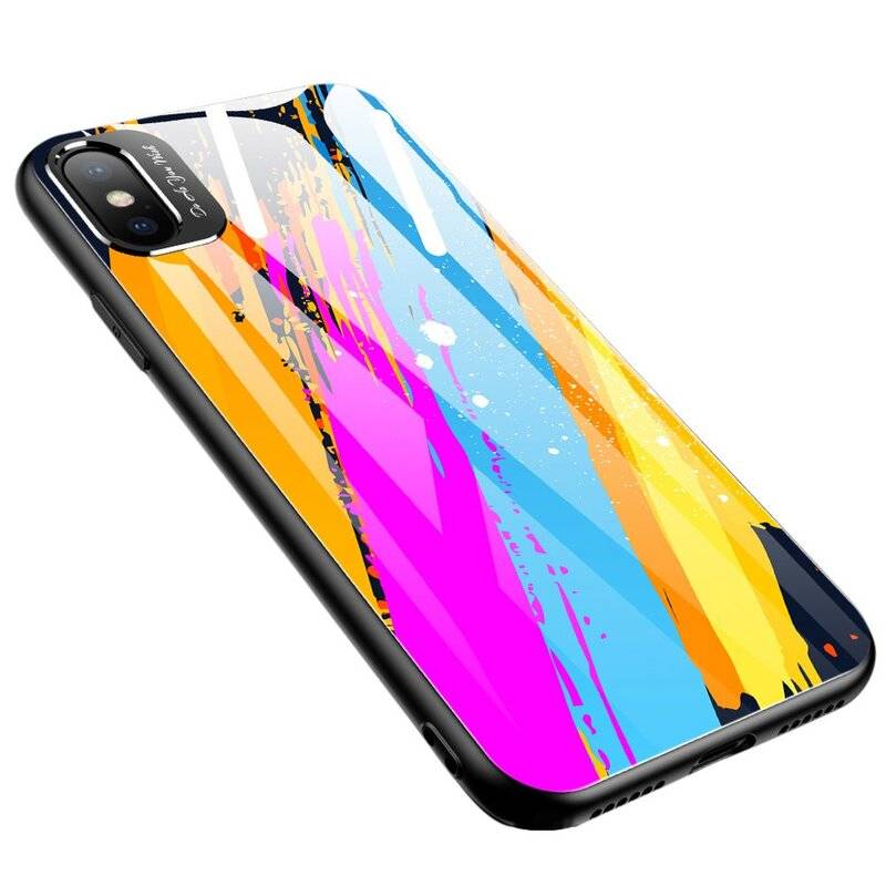 Color Glass Case Handyhülle Schutzhülle aus Schutzglas für iPhone 8 Plus Cover Bumper Schutz Motiv 3