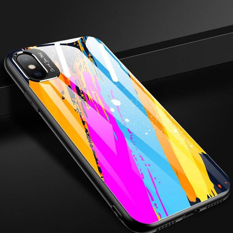 Color Glass Case Handyhülle Schutzhülle aus Schutzglas für iPhone 8 Plus Cover Bumper Schutz Motiv 3