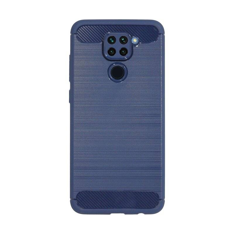 Silikon Hülle Bumper Carbon für XIAOMI REDMI NOTE 9 Case TPU Soft Handyhülle Cover Schutzhülle Blau