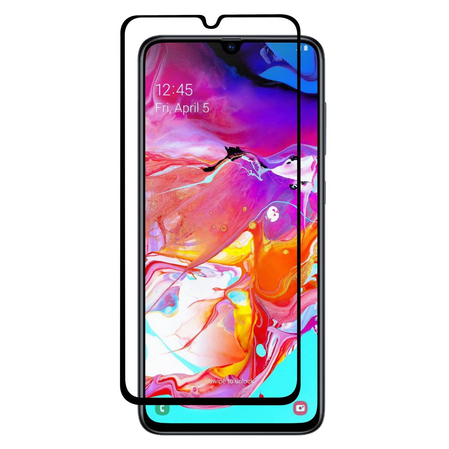 5D Schutz Glas für Samsung Galaxy A70 A705F Curved Schutz Folie Vollständig Klebend und Abdeckung