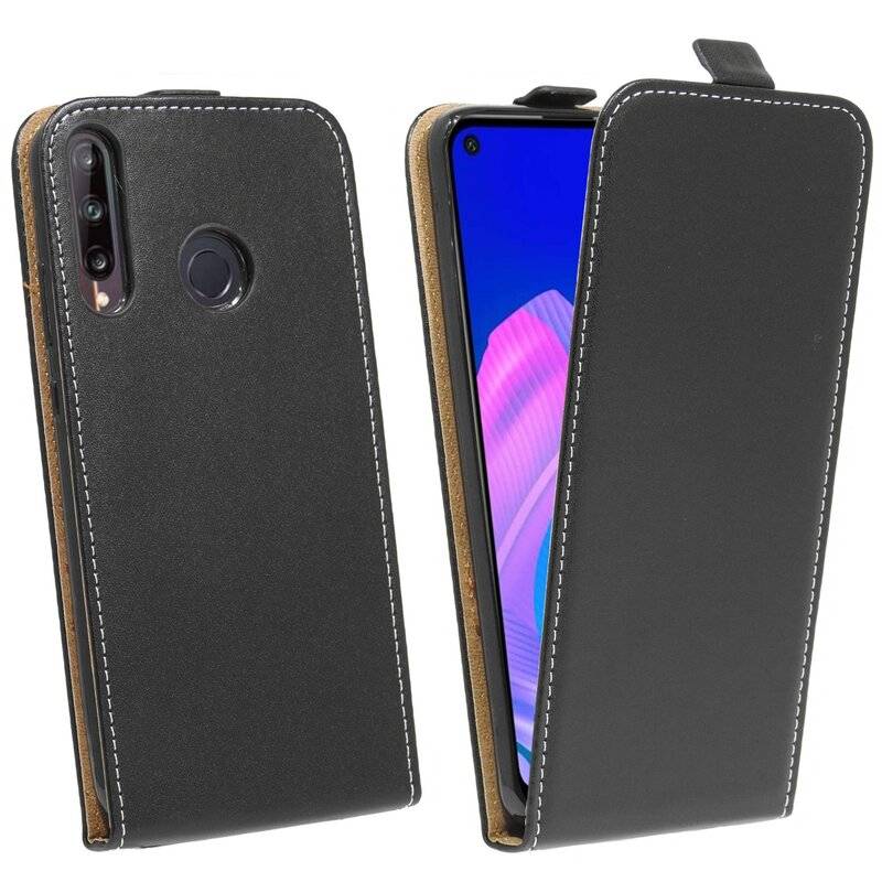 Flip Case für HUAWEI P40 LITE E Handy Tasche vertikal aufklappbar Schutzhülle Klapp Hülle Schwarz