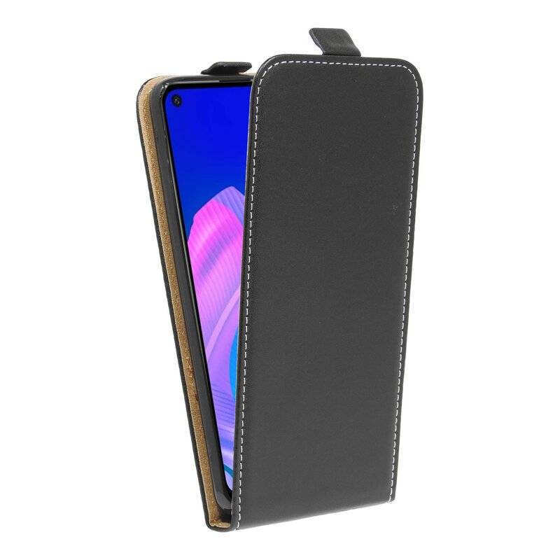 Flip Case für HUAWEI P40 LITE E Handy Tasche vertikal aufklappbar Schutzhülle Klapp Hülle Schwarz