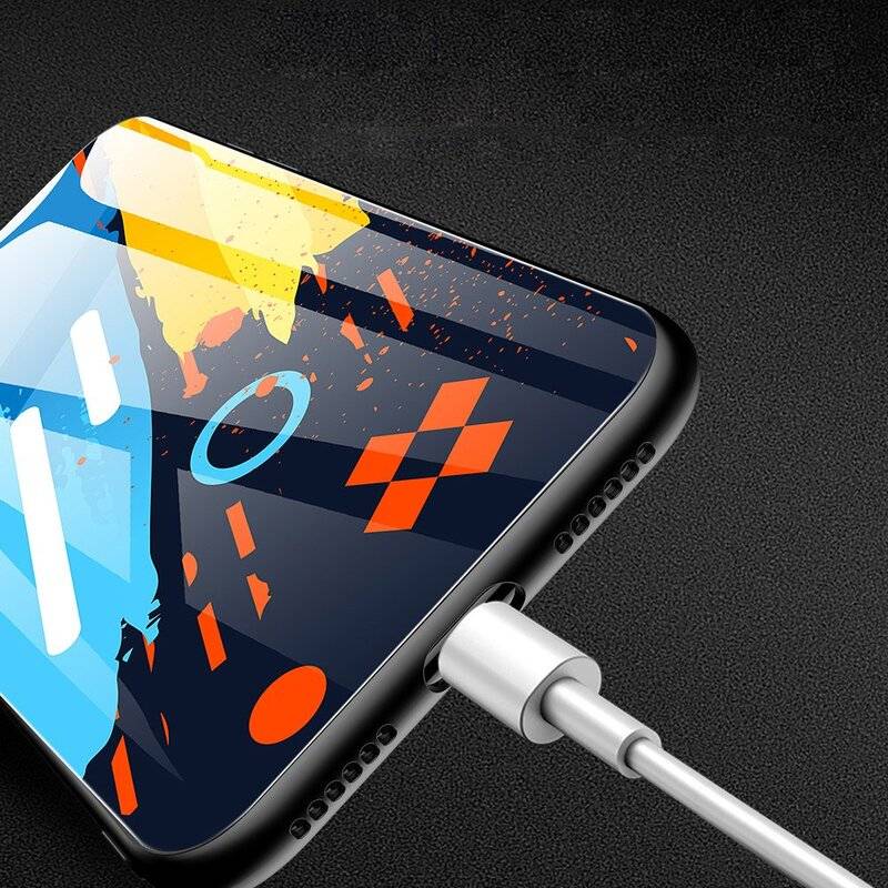 Color Glass Case Handyhülle Schutzhülle aus Schutzglas für iPhone 8 Cover Bumper Schutz Motiv 4