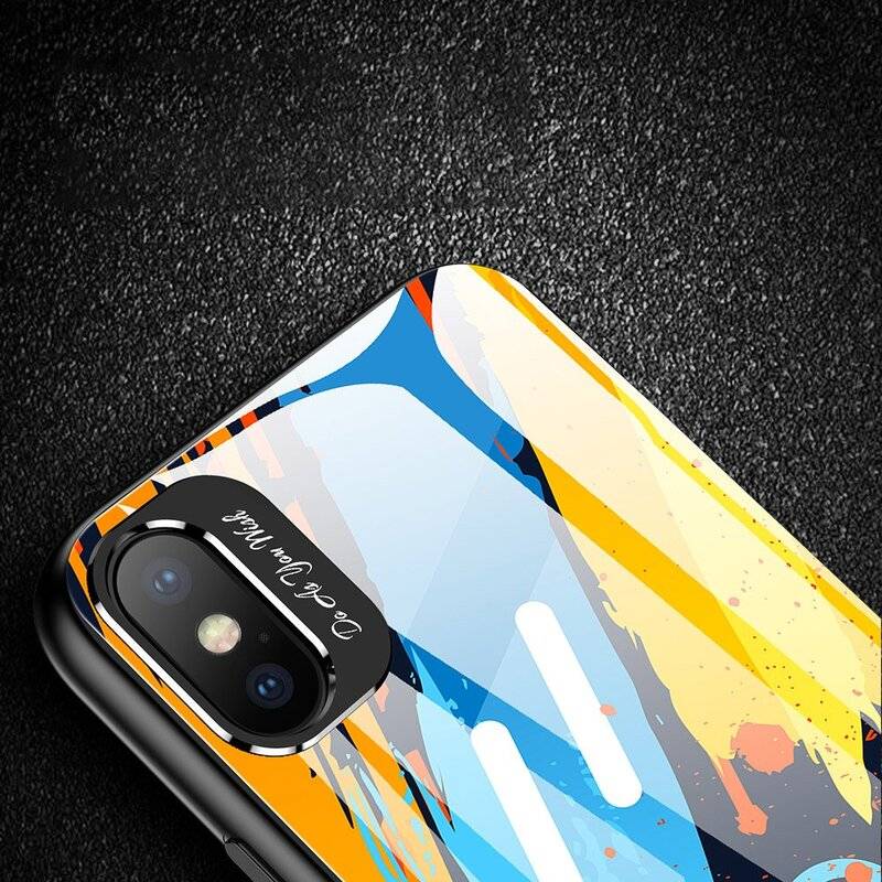 Color Glass Case Handyhülle Schutzhülle aus Schutzglas für iPhone 8 Cover Bumper Schutz Motiv 4