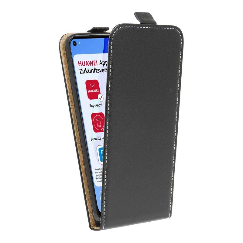 Flip Case für HUAWEI P40 LITE Handy Tasche vertikal aufklappbar Schutzhülle Klapp Hülle Schwarz