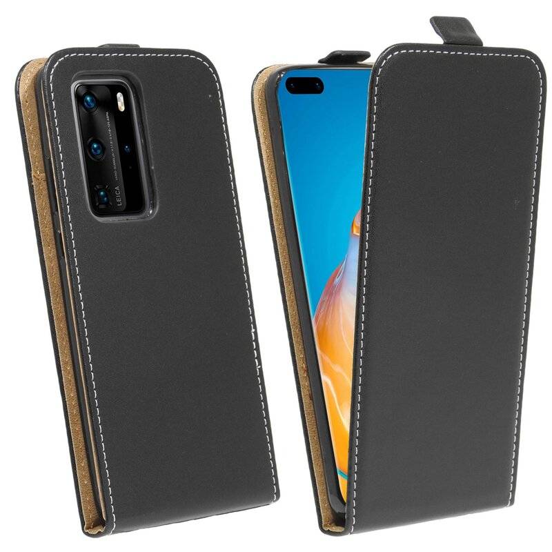 Flip Case für HUAWEI P40 PRO Handy Tasche vertikal aufklappbar Schutzhülle Klapp Hülle Schwarz