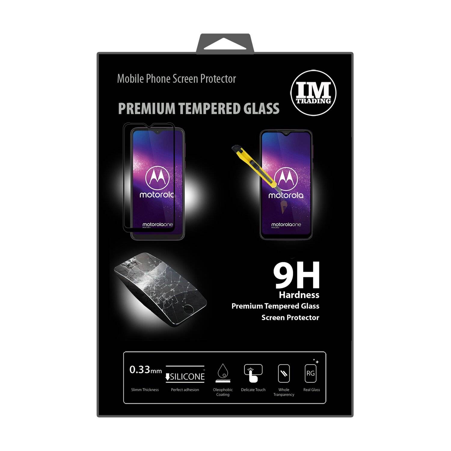 5D Schutz Glas für MOTOROLA ONE MACRO Curved Schutz Folie Vollständig Klebend und Abdeckung
