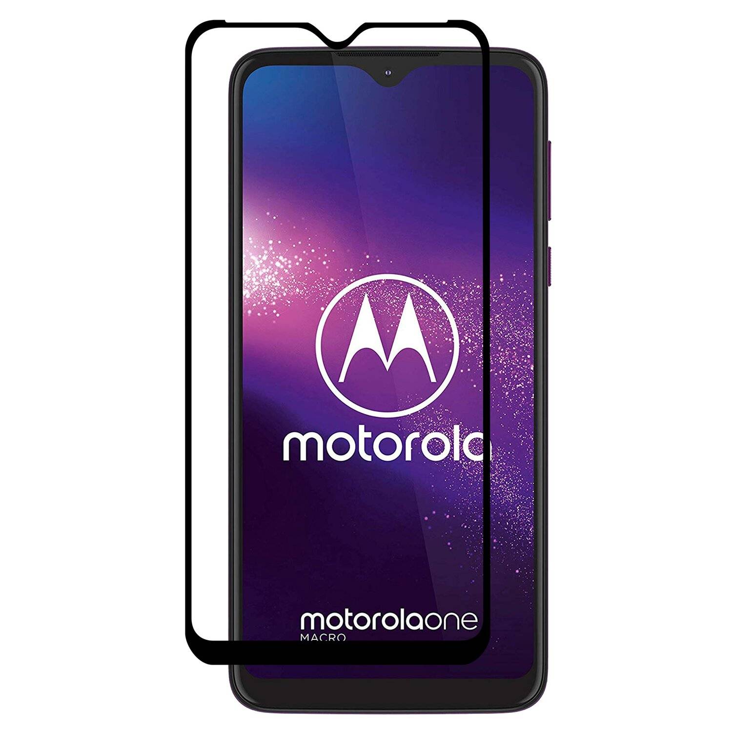5D Schutz Glas für MOTOROLA ONE MACRO Curved Schutz Folie Vollständig Klebend und Abdeckung