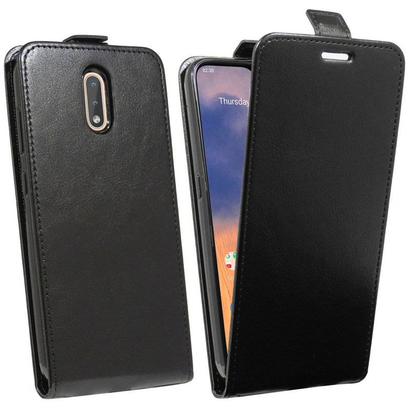 Flip Case für Nokia 2.3 Handy Tasche vertikal aufklappbar Schutzhülle Klapp Hülle Schwarz
